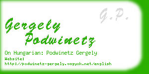 gergely podwinetz business card